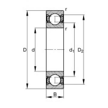 15 mm x 24 mm x 5 mm  FAG 61802-2RSR الكرات الأخدود العميق