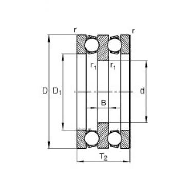 45 mm x 90 mm x 10 mm  FAG 52211 فحوى الكرات