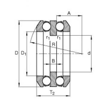 60 mm x 135 mm x 18 mm  FAG 54315 فحوى الكرات