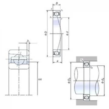 90 mm x 125 mm x 18 mm  NSK 90BNR19H الاتصال الكرات الزاوي