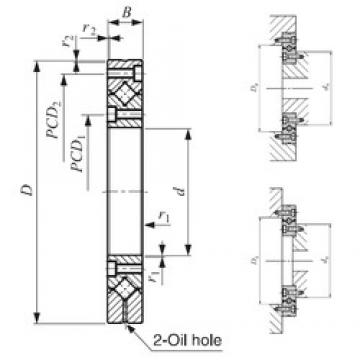 80 mm x 165 mm x 22 mm  IKO CRBF 8022 AD UU المحامل الدوارة الاتجاه