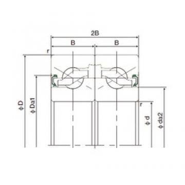 25 mm x 62 mm x 15 mm  NACHI 25TAB06DF-2NK فحوى الكرات