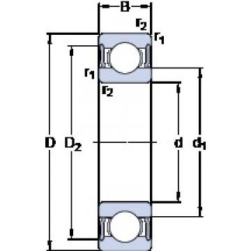 30 mm x 72 mm x 27 mm  SKF 62306-2RS1 الكرات الأخدود العميق